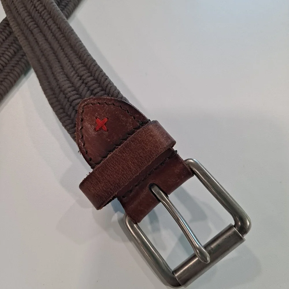 Damen+Hastings Braided Elastic Golf Genuine Leather Belt - Men's Size 40
